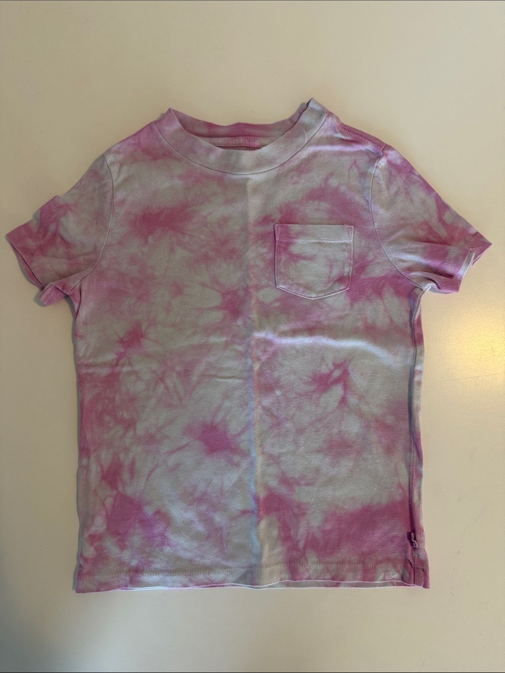 GAP Pink & White Tie-Dye Pocket Short Sleeve Tee. 4-5T